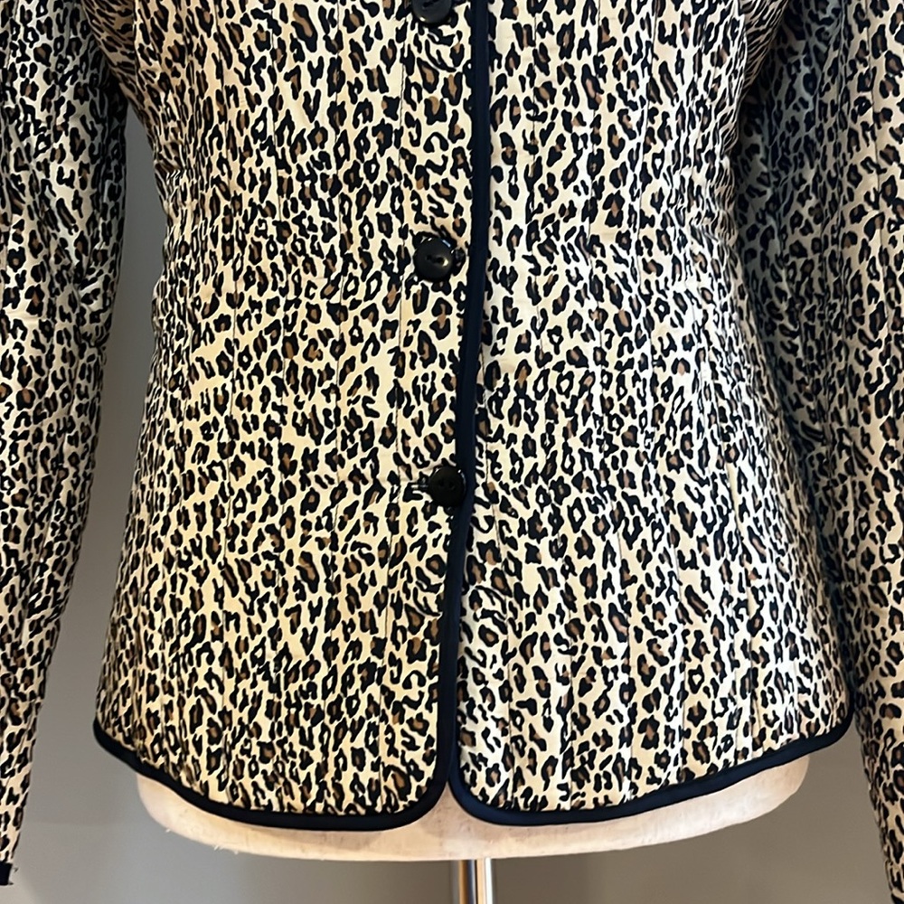 SILKLAND leopard print quilted silk jacket / SZ LP - Picture 6 of 8
